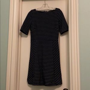 Banana Republic Navy Blue and White Striped Dress